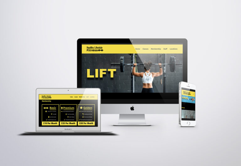 Healthy Lifestyle Fitness Website Mock-Up