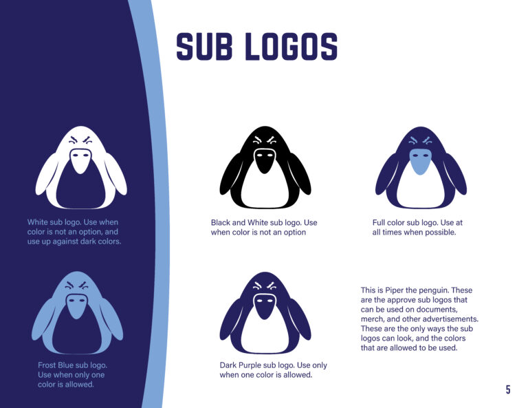 Parma Penguins Identity Guidelines Sub Logos