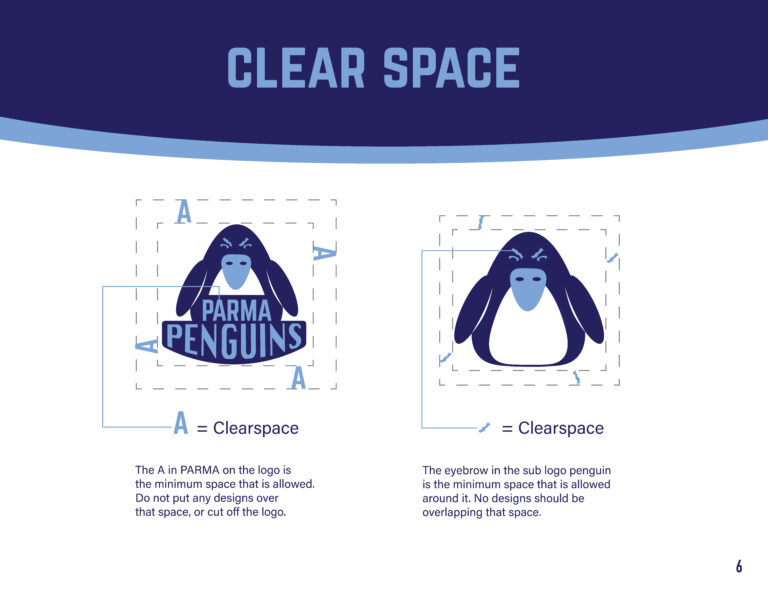Parma Penguins Identity Guidelines Clear Space